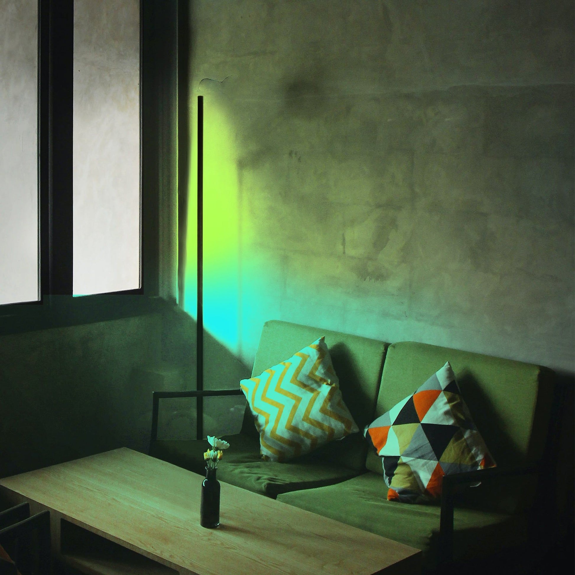 RGBCW Corner Floor Lamp, Minimalist Style Floor Lamp, Bedside Lamp, Reading stading Lamp, Ambient night lights - Discount Msrp 