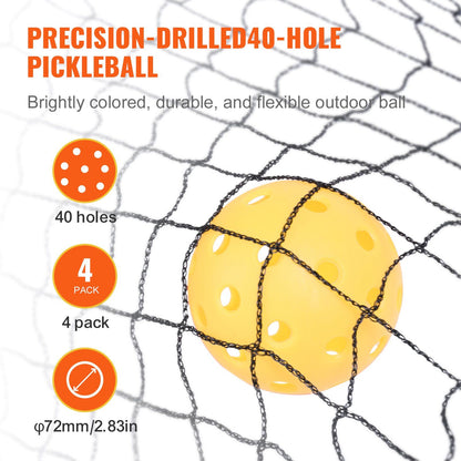VEVOR Pickleball Net Set, 22FT Regulation Size Portable Pickleball System with Carrying Bag, Balls, and Wheels, Weather Resistant Steady Metal Frame & Strong PE Net, for Outdoor Backyard Driveway - Discount Msrp 