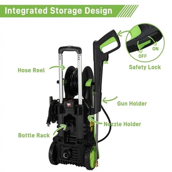 110V,3800PSI 102A 110V,3800PSI,1800W high pressure cleaner Green - Discount Msrp 
