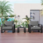 3-pieces Aluminum Frame Patio Furniture With 6.7" Thick Cushion And Coffee Table, All Weather Use Olefin fabric Outdoor Chair - Discount Msrp 