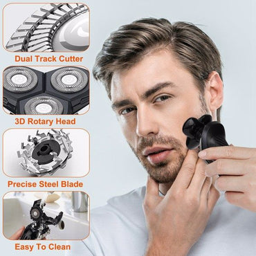 5 In 1 Electric Razor Shaver Rechargeable Cordless Head Beard Trimmer Shaver Kit IPX6 Waterproof Dry Wet Grooming Kit - Discount Msrp 