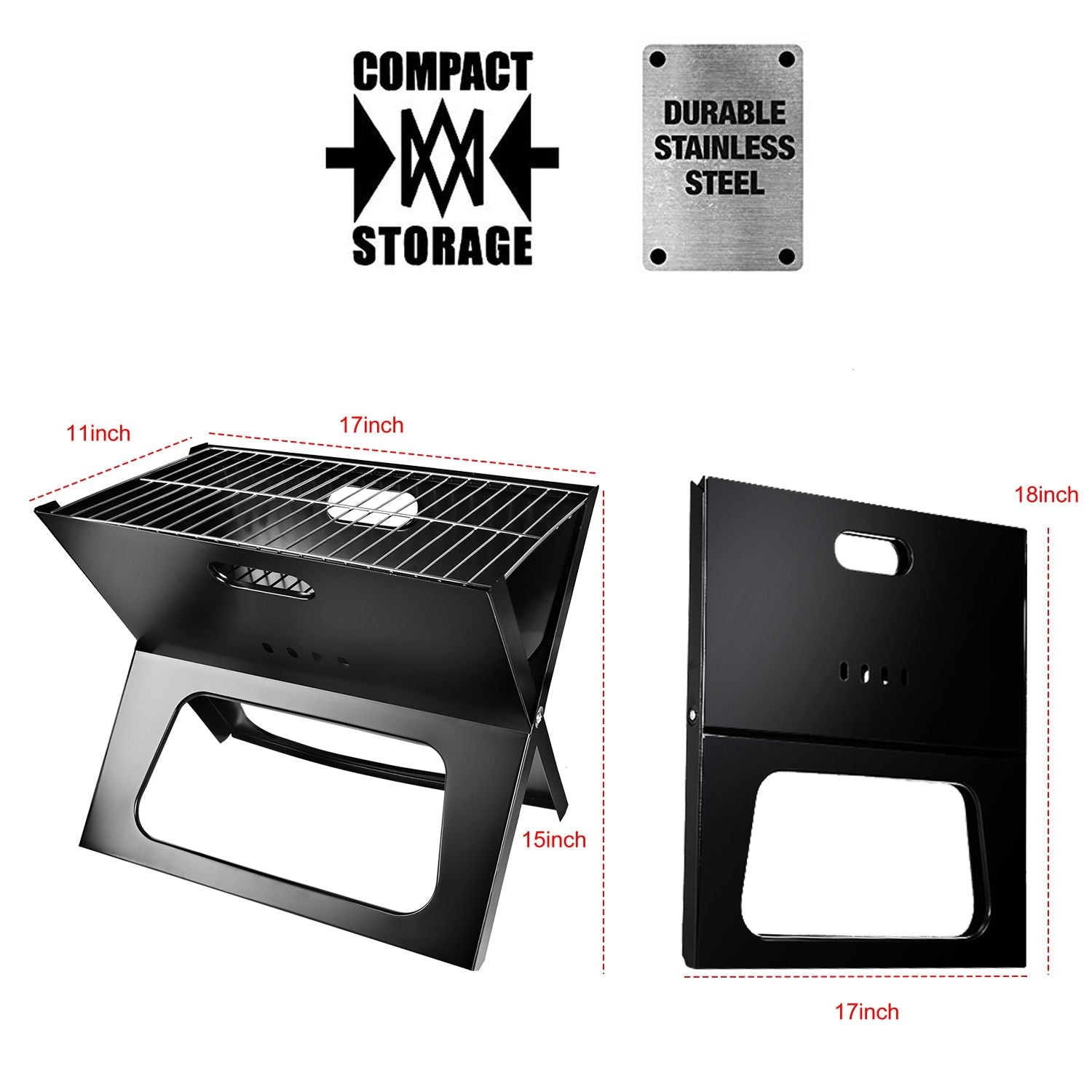 Portable BBQ Barbecue Grill Foldable Charcoal Grill Camping Garden Outdoor Travel - Discount Msrp 