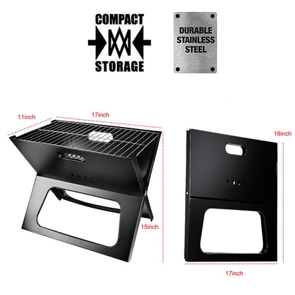 Portable BBQ Barbecue Grill Foldable Charcoal Grill Camping Garden Outdoor Travel - Discount Msrp 