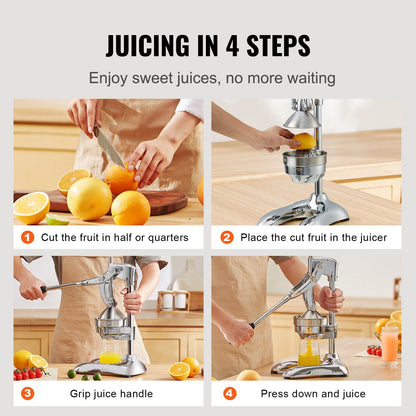 VEVOR Citrus Juice Press, Hand Press Orange Juicer Press, Commercial Grade Manual Citrus Juicer Lemon Squeezer, Easy-to-Clean Fruit Press Juicer for Lemon Pomegranate Orange Juice - Discount Msrp 