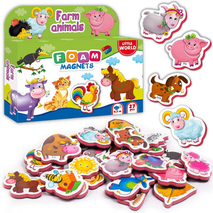 27 Foam Fridge Magnets for Toddlers 3 years Farm Animals Magnets for Kids - Discount Msrp 
