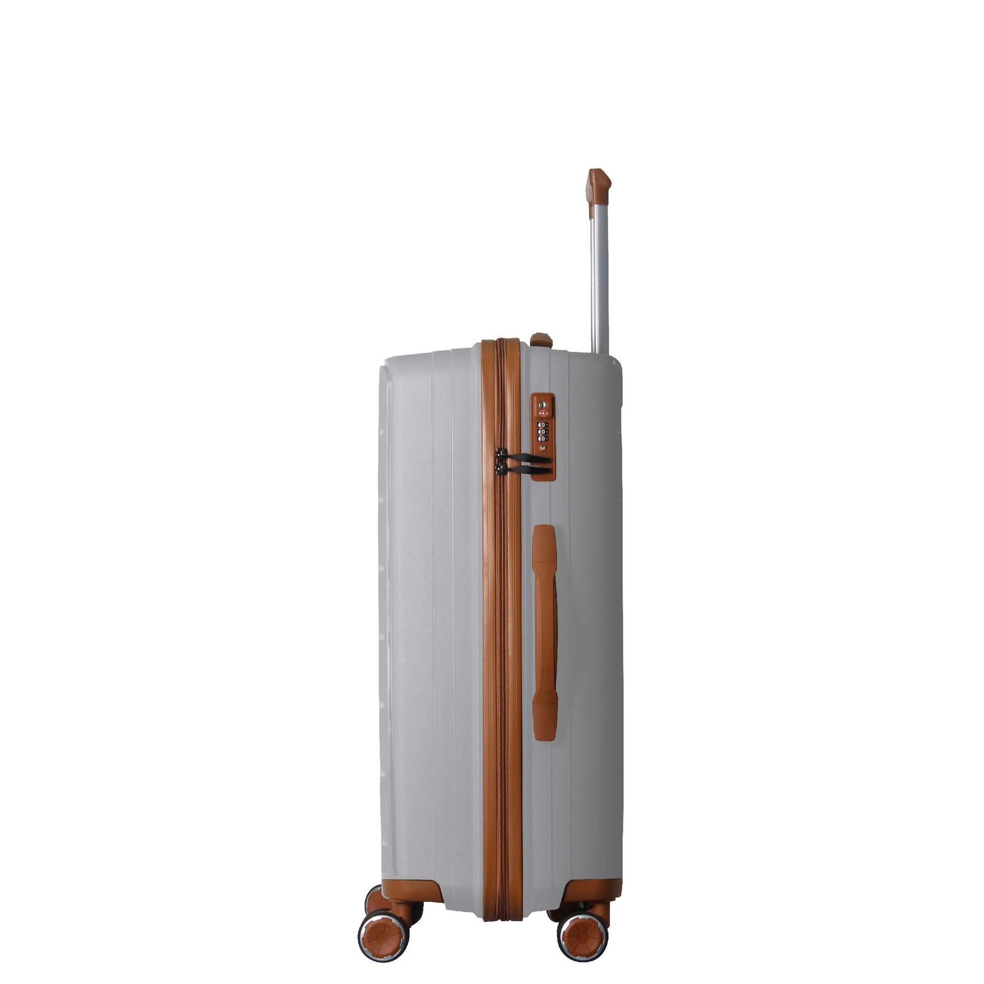 3-Piece Luggage Set Travel Lightweight Suitcases with Rolling Wheels, TSA lock & Moulded Corner, Carry on Luggages for Business, Trip, (20"/24"/28"), White - Discount Msrp 