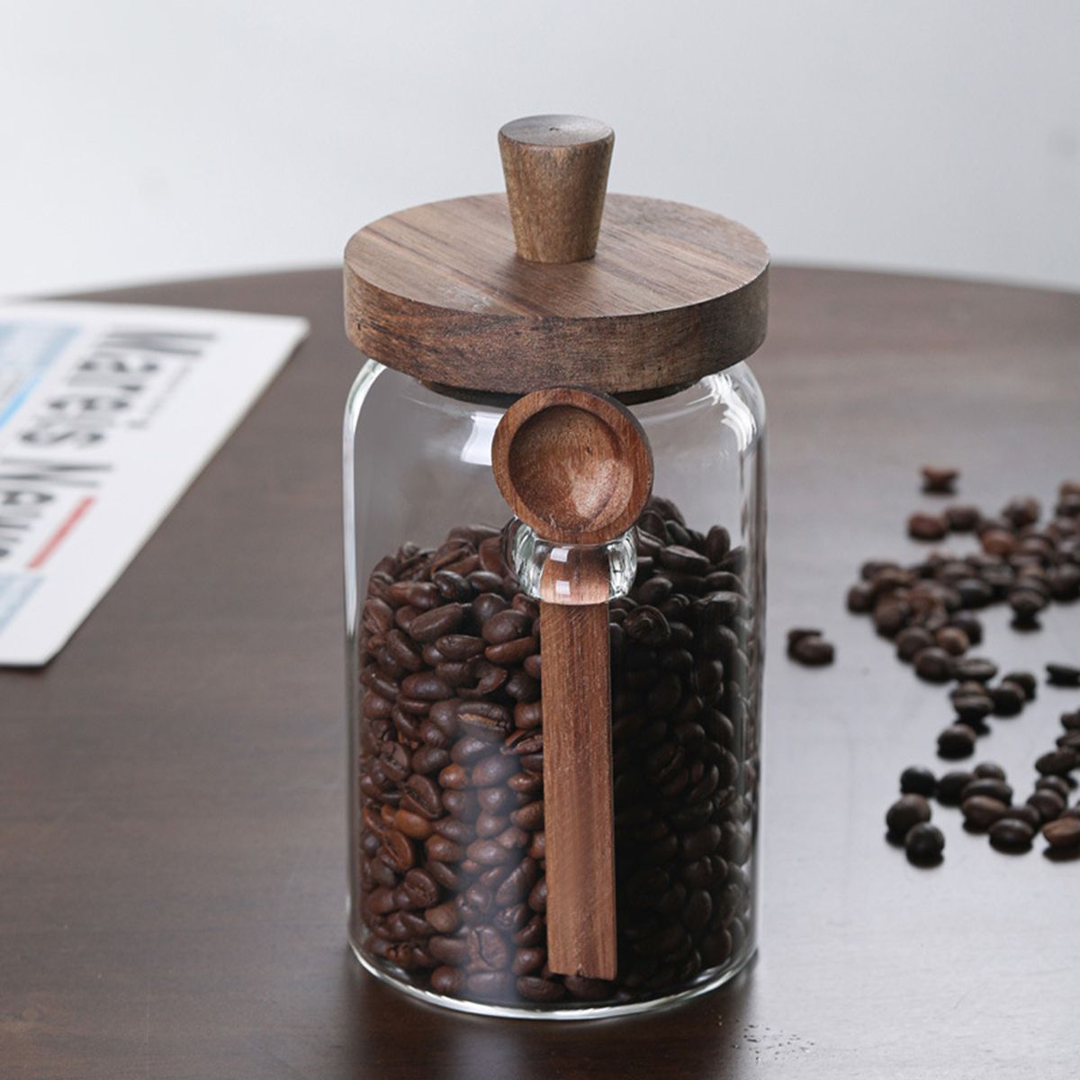 3 Pcs Glass Coffee Jars with Spoons, Candy Jars, Biscuit Jars, Storage Jars, Tea Jars, Snack Jars, Seasoning Jars, Salt Jars, Pepper Jars - Discount Msrp 