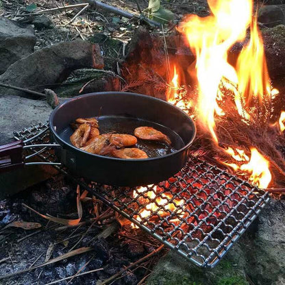 Outdoor Camping Pot Rack Square 304 Stainless Steel Barbecue Mesh Simple Firewood Stove Barbecue Rack - Discount Msrp 