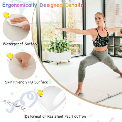 Portable Tri-Fold Gym Mat with Handles for Yoga - Discount Msrp 