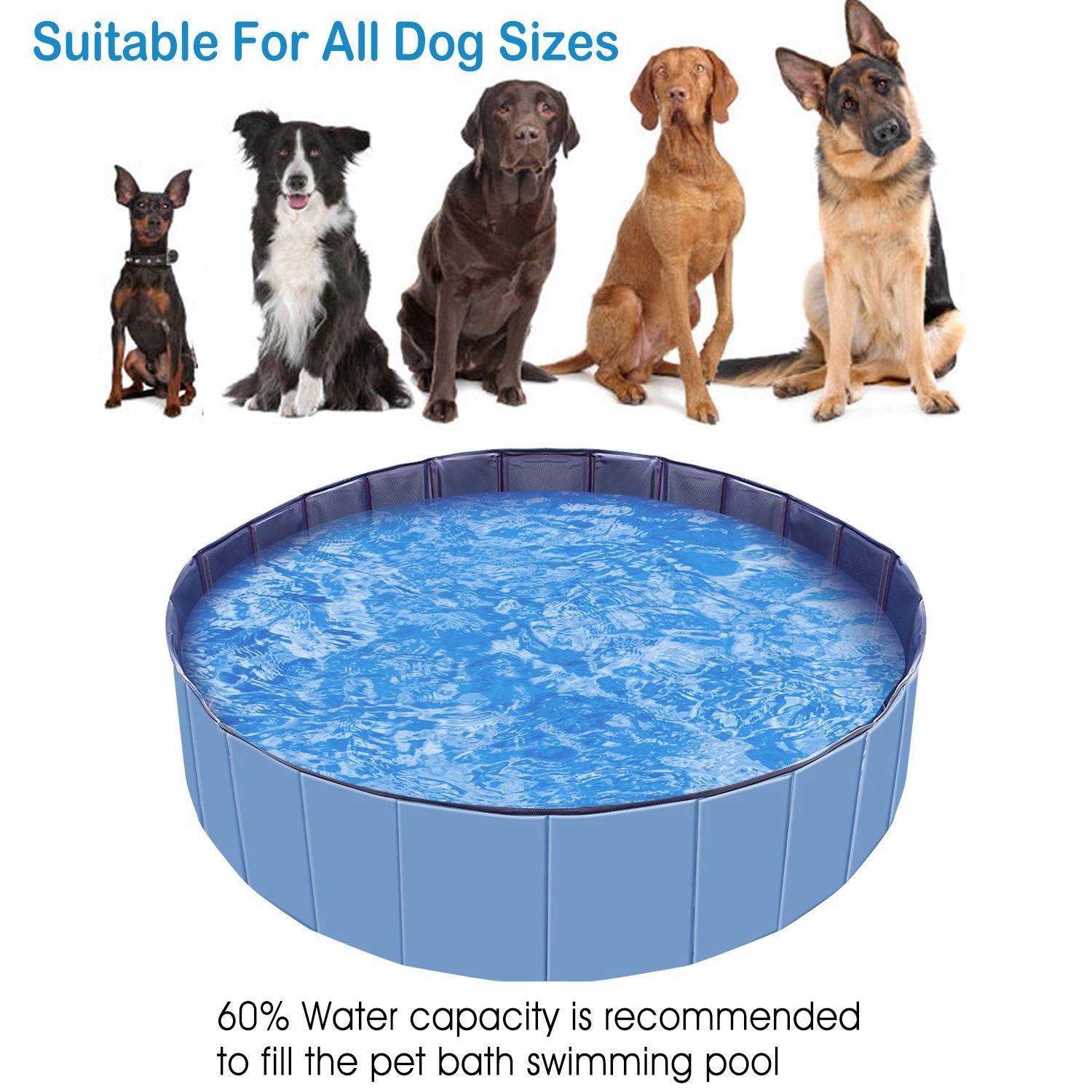 Foldable Pet Swimming Pool PVC Kiddie Baby Dog Swim Pool Bathing Tub Playmat Kids Pools - Discount Msrp 