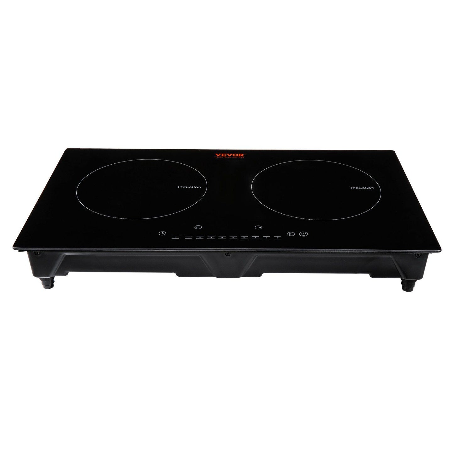 VEVOR Electric Cooktop, 2 Burners, 24'' Induction Stove Top, Built-in Magnetic Cooktop 1800W, 9 Heating Level Multifunctional Burner, LED Touch Screen w/ Child Lock & Over-Temperature Protection - Discount Msrp 
