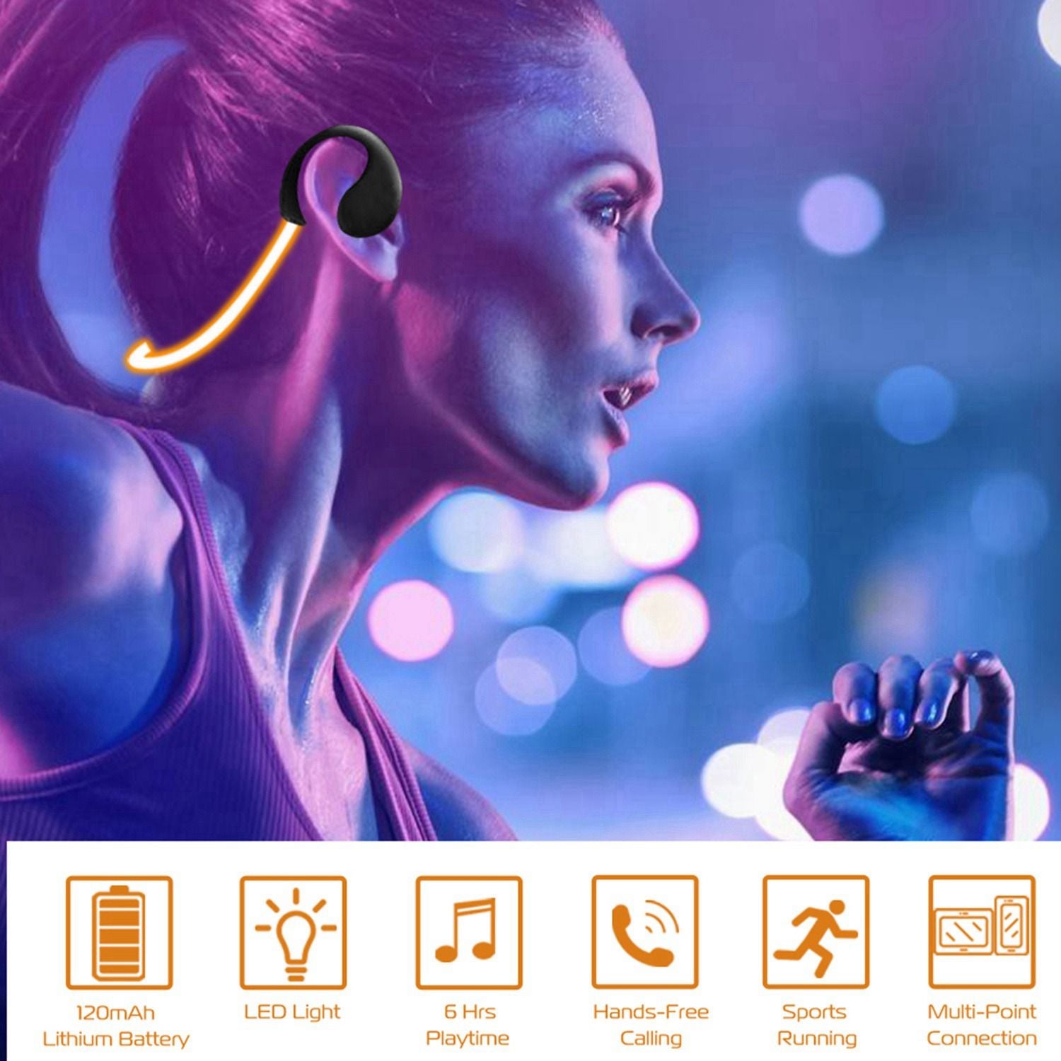 Wireless Sports Headsets Wireless V4.1 Neckband Earphones HD Stereo Sweat-proof Headphones Earbuds - Discount Msrp 
