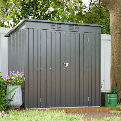 6 x 4 ft Outdoor Storage Shed, All Weather Tool Shed for Garden, Backyard, Lawn, Black - Discount Msrp 
