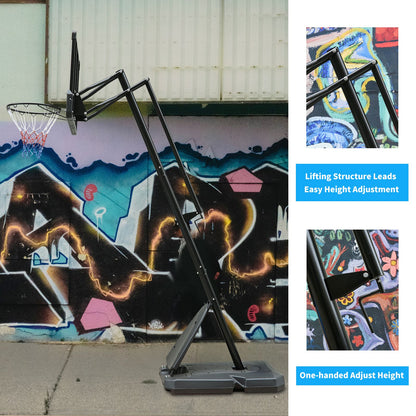 Use for Outdoor Height Adjustable 7.5 to 10ft Basketball Hoop 44 Inch Backboard Portable Basketball Goal System with Stable Base and Wheels - Discount Msrp 
