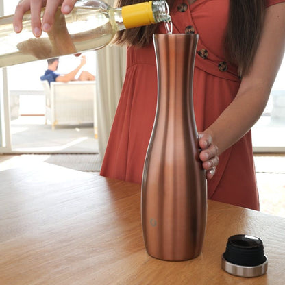 Stainless Steel Carafe and Wine Glass Set, Steel - Discount Msrp 