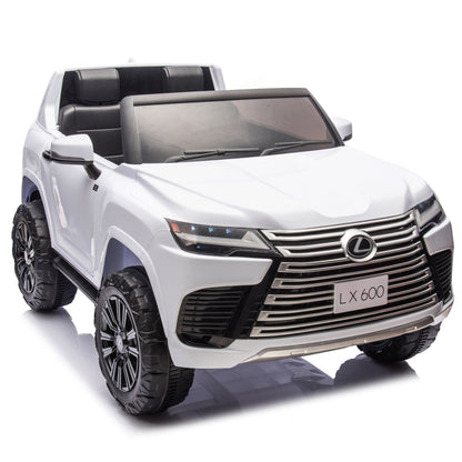 Licensed LEXUS LX600 24V Two-seater XXL Kids Ride On Car W/Parents Control,Seat width 20 inches,2WD,Four-wheel suspension,Bluetooth,MP3,Music,Power display,Speeds 1.86-3.11MPH For Kids. - Discount Msrp 