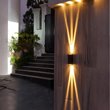 LED Waterproof Outdoor 3 Beams Wall Light, Outdoor Landscape Lights, Garden Patio Back Yard Front Door Wall Lamp - Discount Msrp 