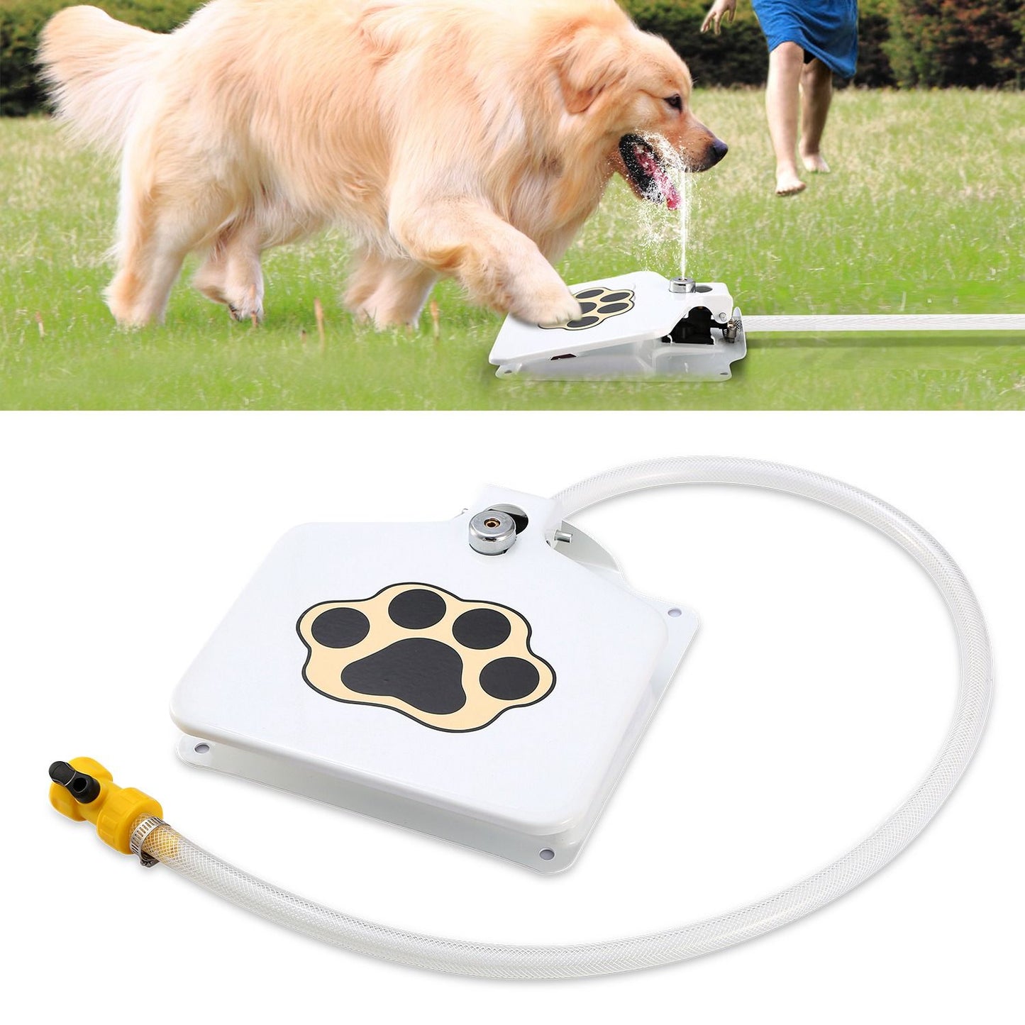 Dog Water Fountain Outdoor Dog Pet Water Dispenser Step-on Activated Sprinkler - Discount Msrp 