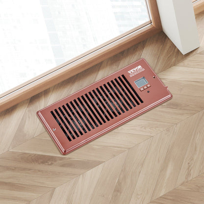 VEVOR Register Booster Fan, Quiet Vent Booster Fan Fits 4' x 10' Register Holes, with Remote Control and Thermostat Control, Adjustable Speed for Heating Cooling Smart Vent, Brown - Discount Msrp 