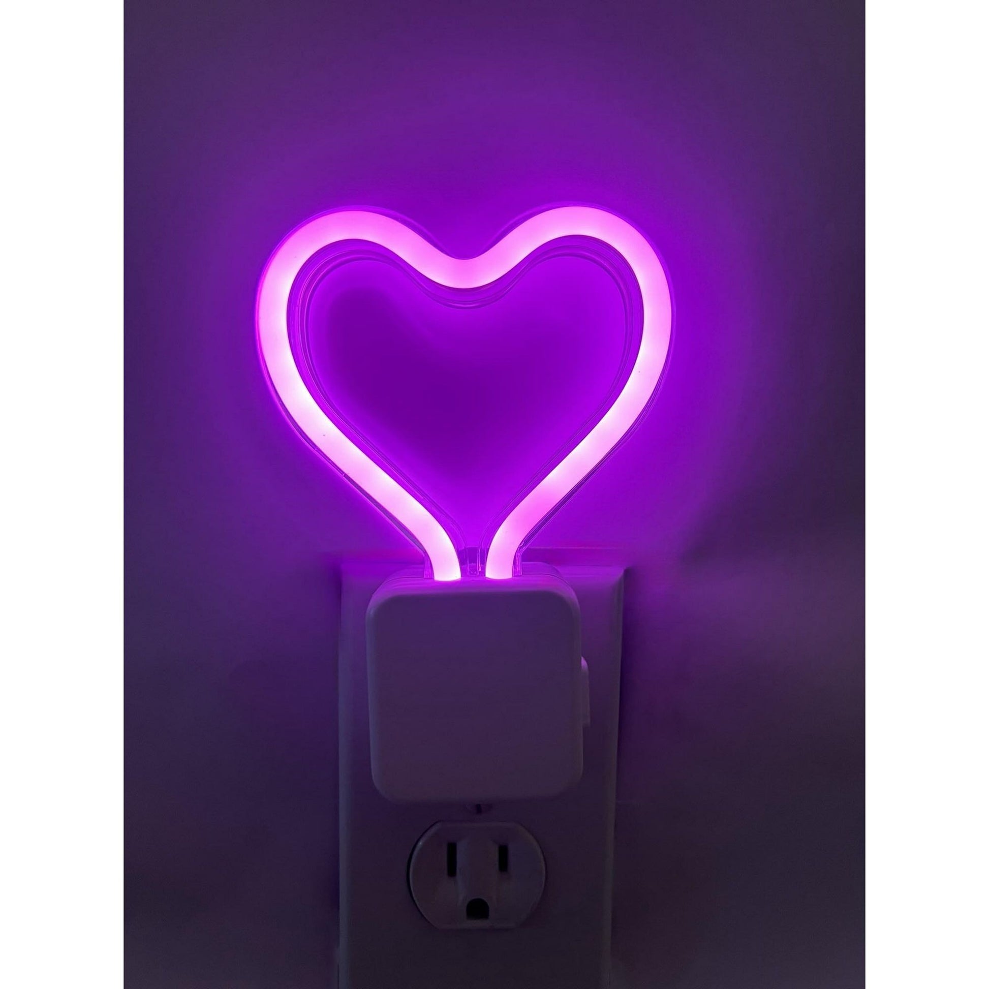 Meridian LED Pink Neon Heart Night Light, 3 Modes, 4.75in by 3.25in - Discount Msrp 