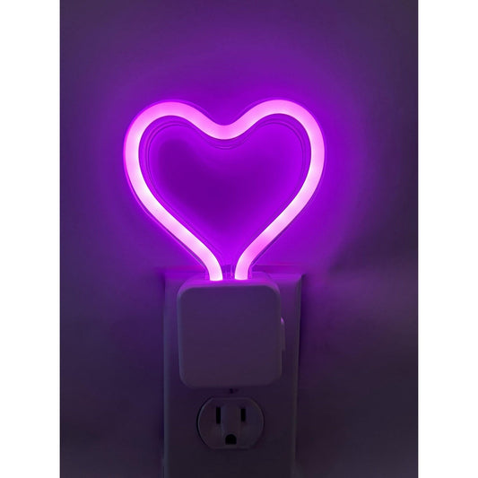 Meridian LED Pink Neon Heart Night Light, 3 Modes, 4.75in by 3.25in - Discount Msrp 