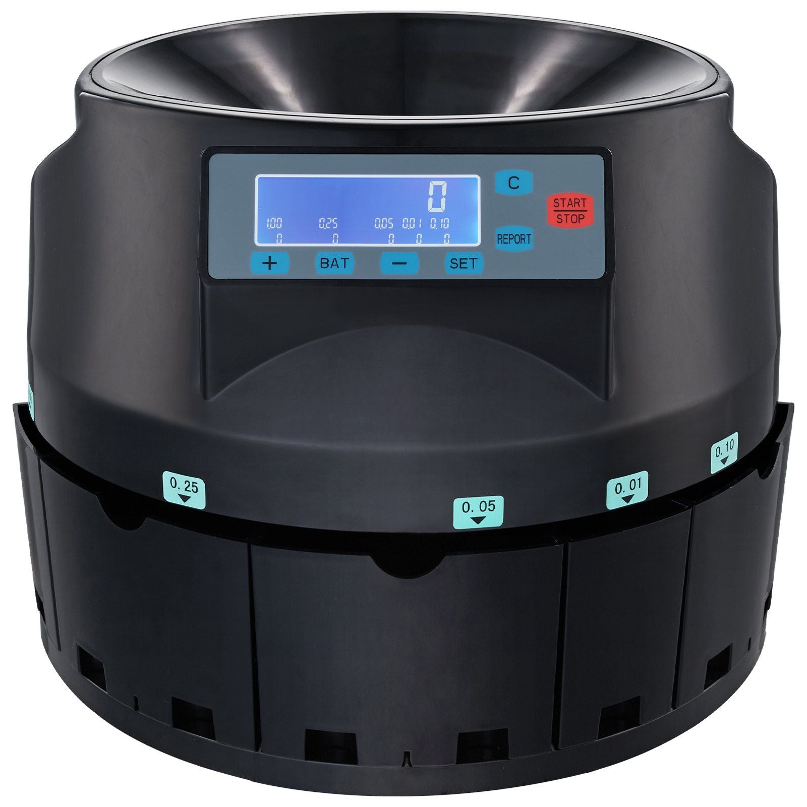 VEVOR USD Coin Sorter Coin Counter Wrapper and Roller 300 Coins/min LCD Display - Discount Msrp 