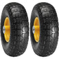 VEVOR Solid PU Run-Flat Tire Wheel, 10", 2-Pack, 400 lbs Dynamic Load, 450 lbs Static Load, Flat Free Tubeless Tires and Wheels for Hand Truck, Utility Cart, Dollies, Garden Trailers, Various Carts - Discount Msrp 