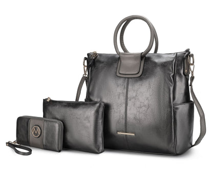 MKF Collection Zori Tote Handbag with Pouch and Wallet Vegan Leather Women by Mia k - Discount Msrp 