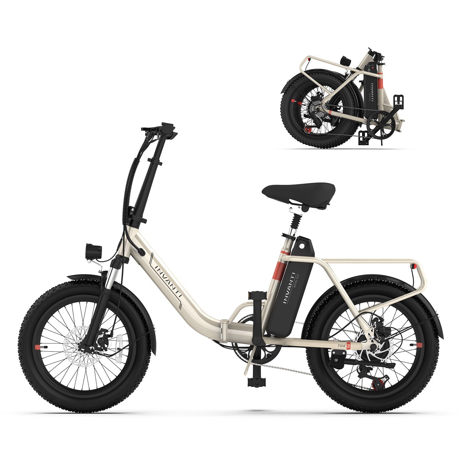 INVANTI EB11 Electric Bike 500W Folding Bike 48V 10.4AH 7S Shimano Electric Bicycle - Discount Msrp 