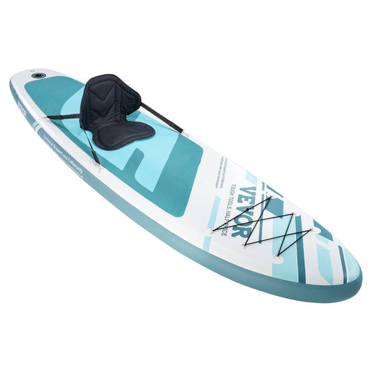 VEVOR Inflatable Stand Up Paddle Board, 10' x 33" x 6" Wide SUP Paddleboard with Removable Kayak Seat, Board Accessories, Pump, Paddle, Fin, Backpack, Ankle Leash, and Repair Kit, for Youth & Adults - Discount Msrp 