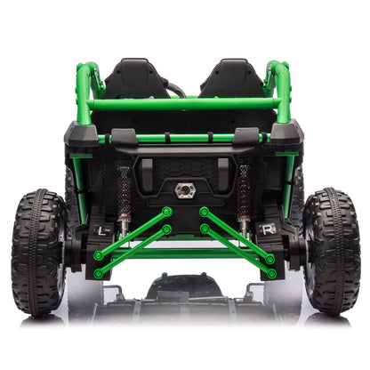 24V Two-seater Kids Ride On UTV w/Parents Control,20in seat width,400W Super high power,Four-wheel Suspension,Bluetooth,MP3,USB,LED Light,Horn,Rear storage space,Speeds 3.73-4.97MPH For Kids aged 3+. - Discount Msrp 