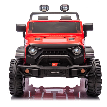 24V Two-seater Kids Ride On Electric Car W/parents control,Seat width 19.69in,400W motor,Four-wheel suspension,light&searchlight,USB,MP3,Bluetooth,Provide a speed of 1.86-4.35MPH for kids of 3+. - Discount Msrp 