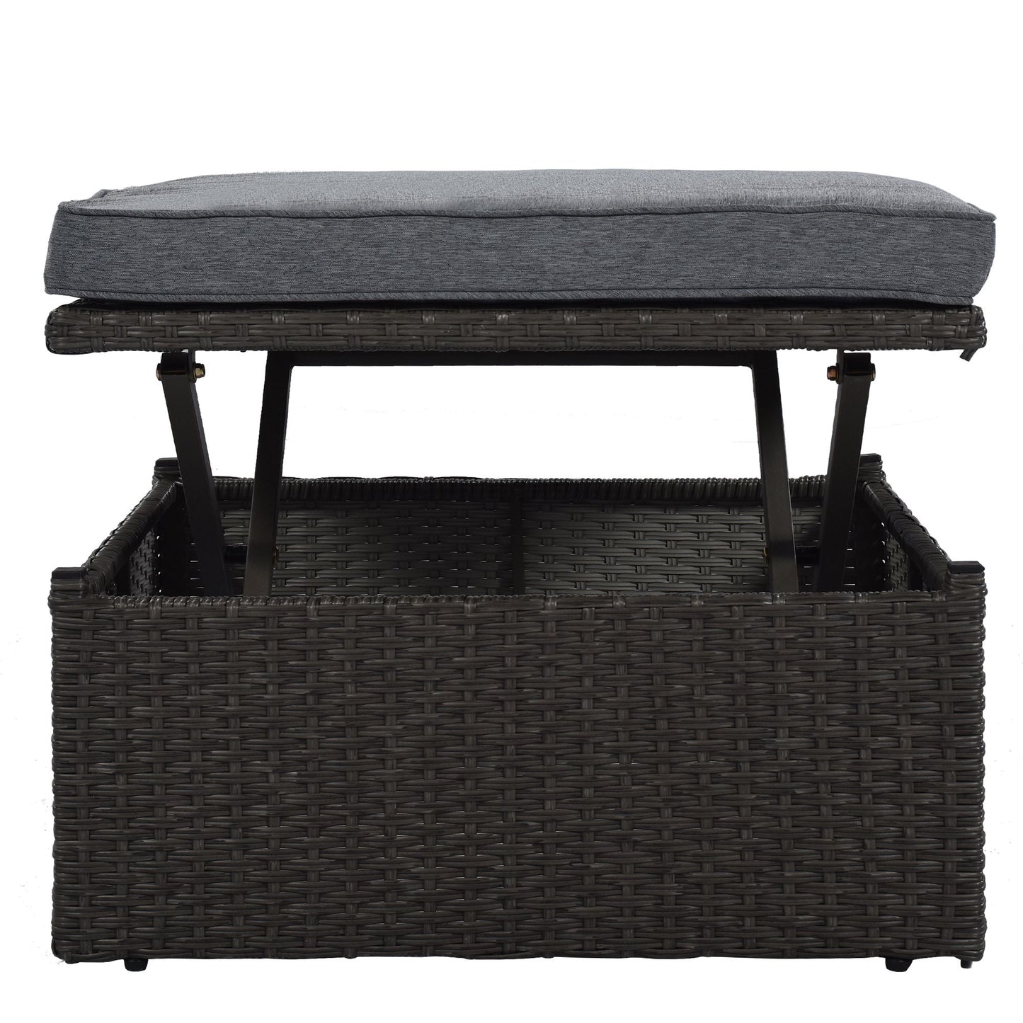 Outdoor Patio Rectangle Daybed with Retractable Canopy, Wicker Furniture Sectional Seating with Washable Cushions, Backyard, Porch - Discount Msrp 