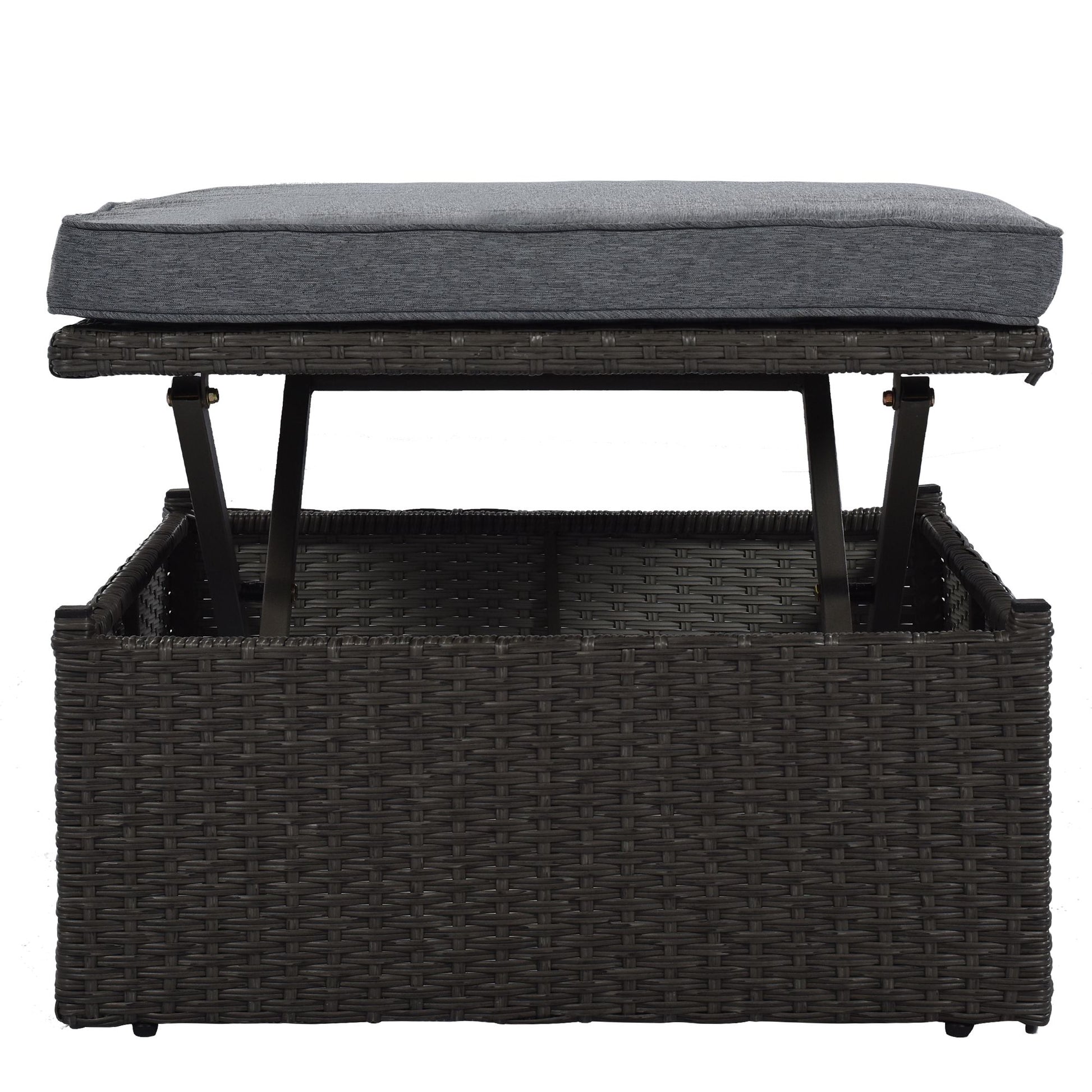 Outdoor Patio Rectangle Daybed with Retractable Canopy, Wicker Furniture Sectional Seating with Washable Cushions, Backyard, Porch - Discount Msrp 
