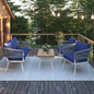 4-Piece Patio Furniture Set, Outdoor Furniture with Acacia Wood Table, Patio Conversation Set with Deep Seating & Thick Cushion for Backyard Porch Balcony - Discount Msrp 