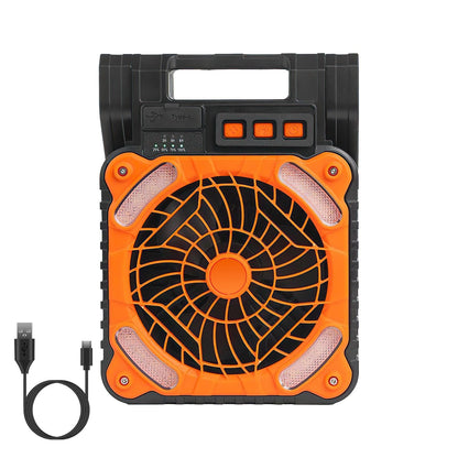 Solar Camping Fan With LED Lantern 5200mAh Rechargeable Battery Operated Portable Fan with Emergency Power Bank 4 Wind Speeds 3 Light Modes 3 Timers for Hiking Fishing Travel GPCT5319 - Discount Msrp 