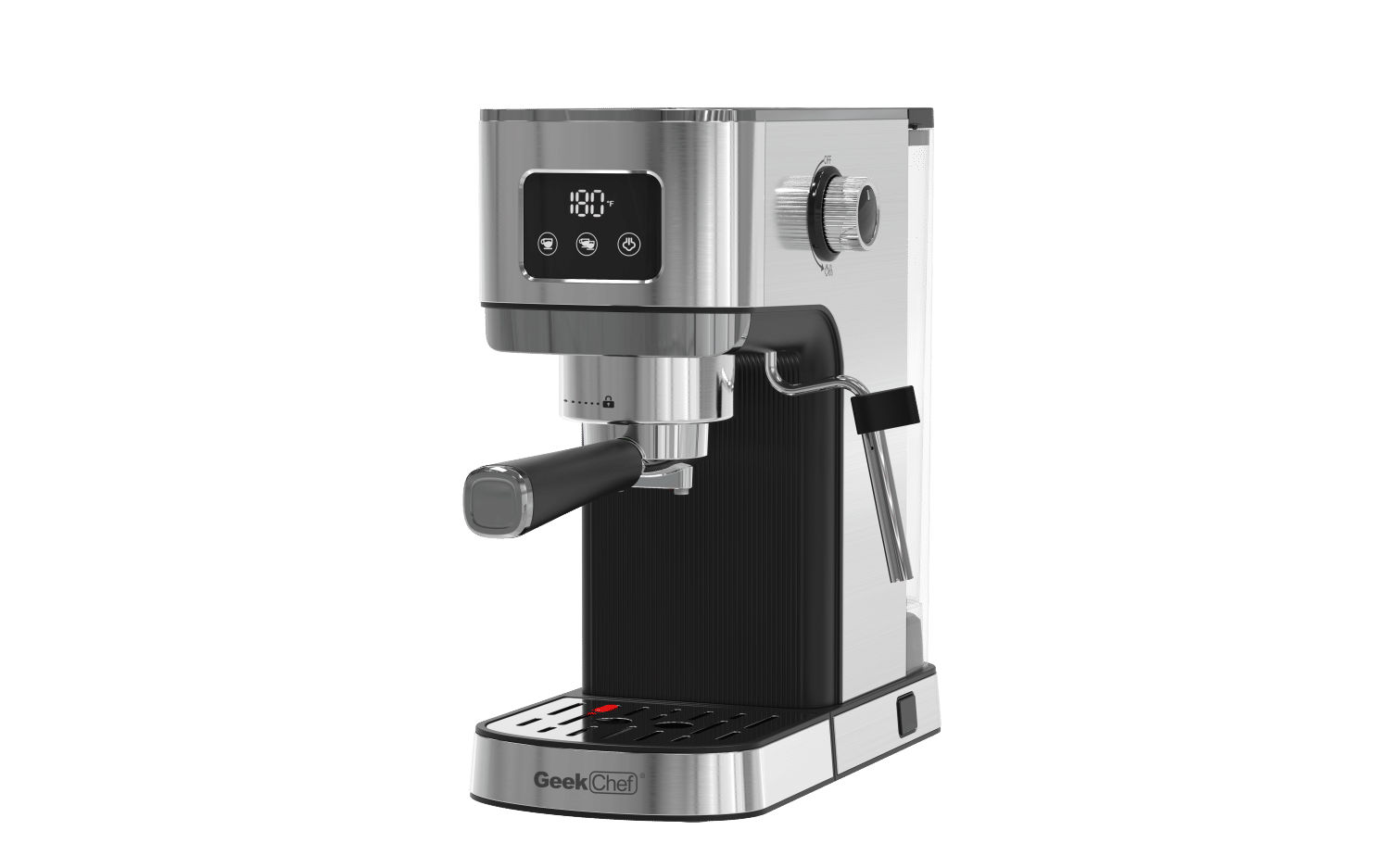 Geek Chef Espresso Machine, Cappuccino & Latte Machine with ESE POD Filter & Milk Frother Steam Wand, Accurate Temperature & Time Control, Compact Coffee Machine for Home,Stainless Steel - Discount Msrp 