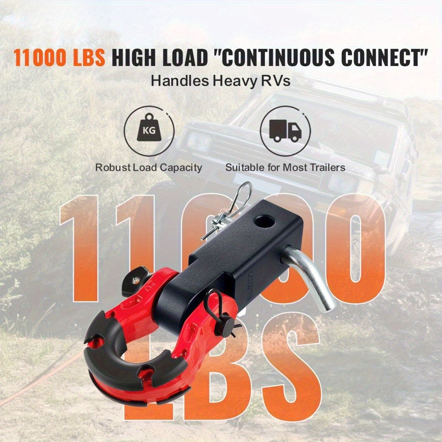 65, 900 lbs Heavy-Duty Trailer Shackle D-Ring Hitch Receiver - Ultra-Strong Recovery Gear for Trucks & Jeeps DIY - Discount Msrp 