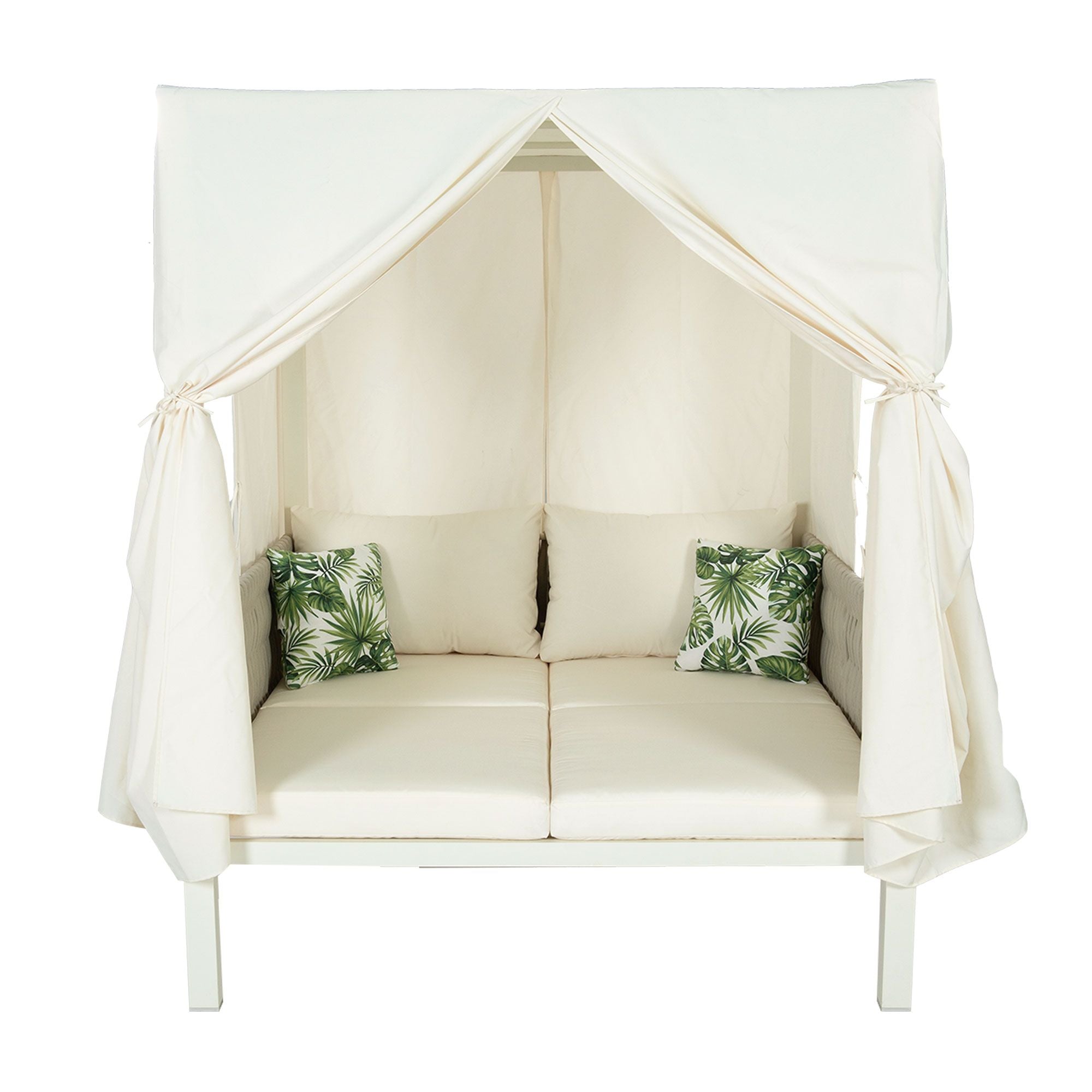 Outdoor Patio Sunbed with Curtains, High Comfort, Suitable for Multiple Scenarios - Discount Msrp 