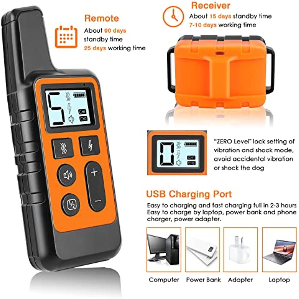 Dog Training Collar; Waterproof Shock Collars for Dog with Remote Range 1640 ft; 3 Training Modes; Beep; Vibration and Shock; Rechargeable Electric Dog Collar for Small Medium Large Dogs - Discount Msrp 