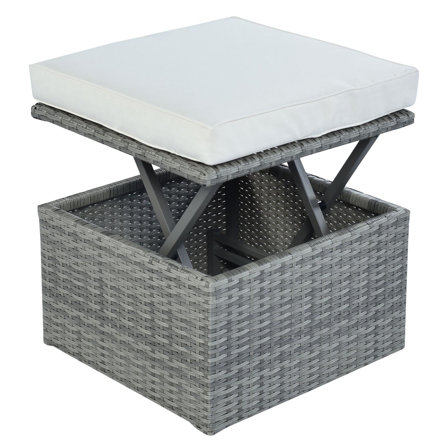 Outdoor Patio Furniture Set Daybed Sunbed with Retractable Canopy Conversation Set Wicker Furniture - Discount Msrp 