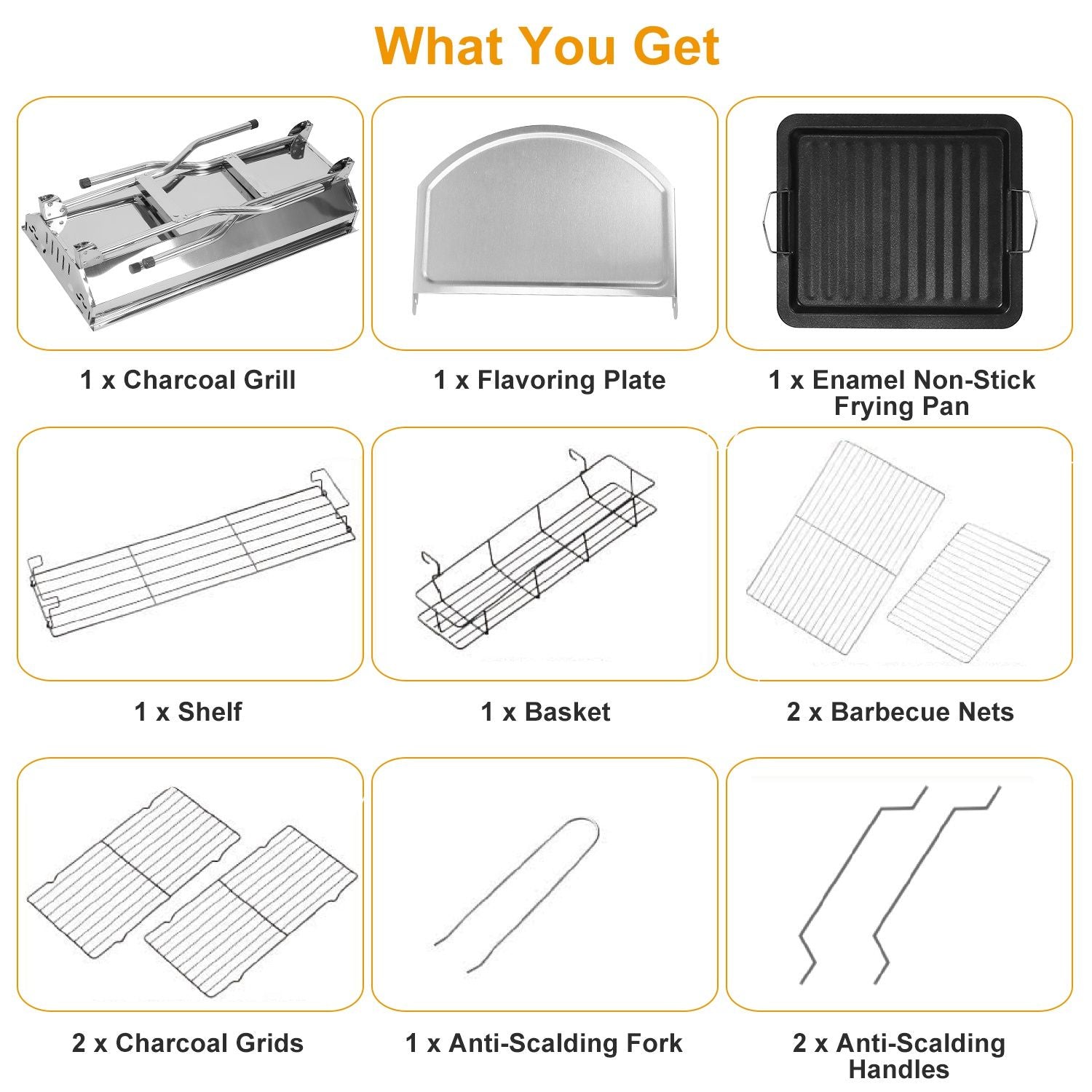 Foldable BBQ Grill Portable Charcoal Barbeque Grill Stainless Steel BBQ Grill For Picnic Camping Backyard Cooking - Discount Msrp 