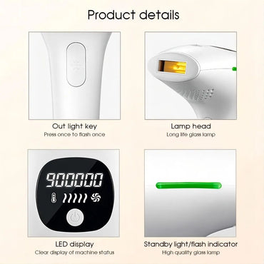Laser Hair Removal 900,000 Flashes 5 Gears IPL Laser Epilator Hair Removal Device for Armpits Legs Arms Bikini Line LCD Display Hair Remover - Discount Msrp 