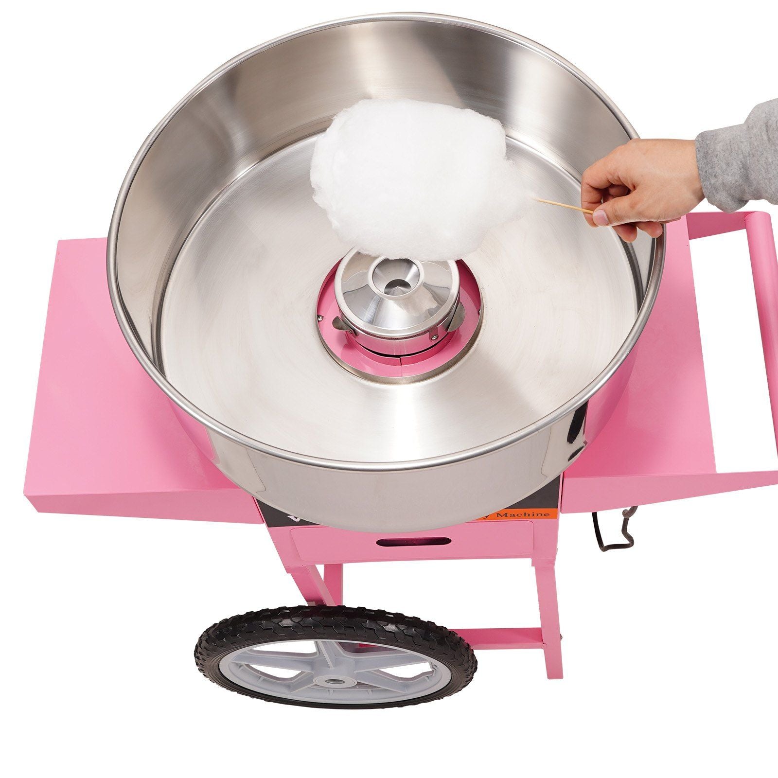 VEVOR Electric Cotton Candy Machine with Cart, 1000W Commercial Floss Maker with Stainless Steel Bowl, Sugar Scoop and Drawer, Perfect for Home, Kids Birthday, Family Party, Pink - Discount Msrp 