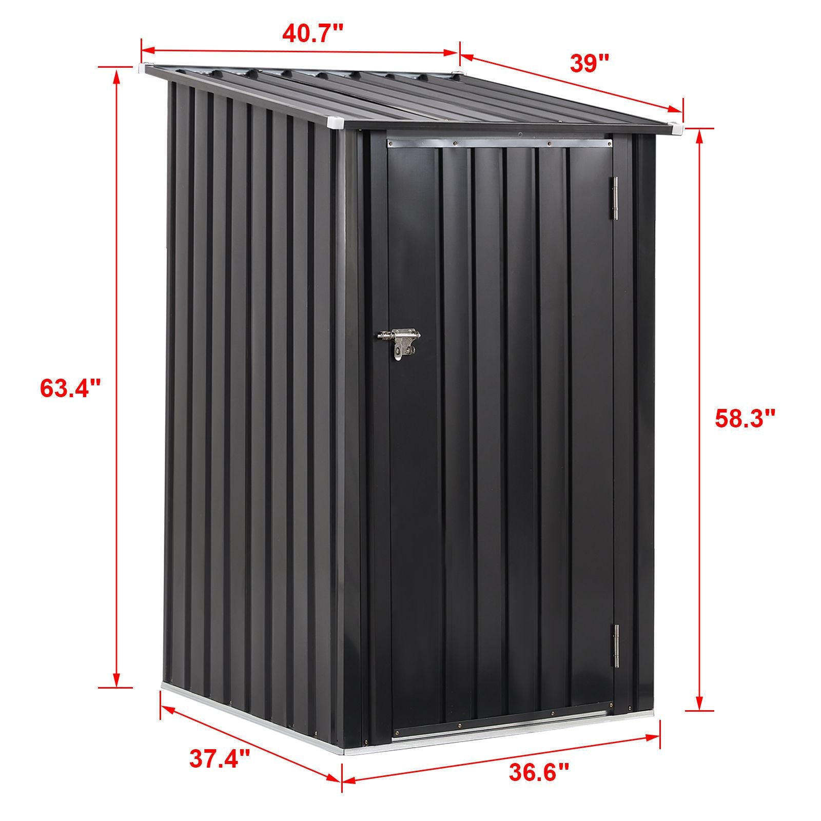 Outdoor Storage Shed, 3 x 3 FT Metal Steel Garden Shed with Single Lockable Door, Small Shed Outdoor Steel Utility Tool Shed for Backyard Patio Garden Lawn - Discount Msrp 