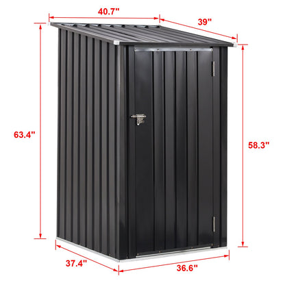 Outdoor Storage Shed, 3 x 3 FT Metal Steel Garden Shed with Single Lockable Door, Small Shed Outdoor Steel Utility Tool Shed for Backyard Patio Garden Lawn - Discount Msrp 