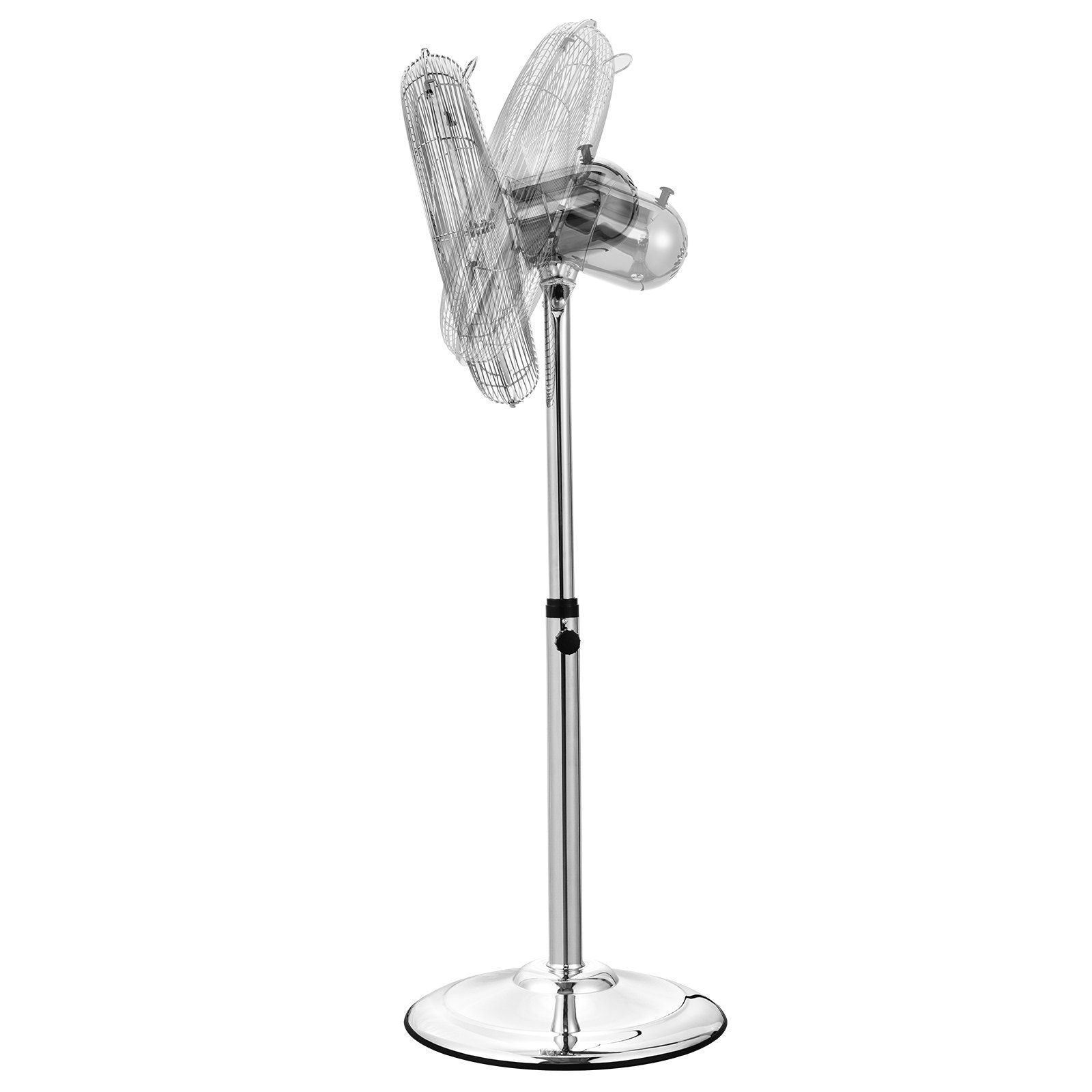 16" Industrial Pedestal Fan 3-Speed Oscillating Fan Height Adjustable Silver - Discount Msrp 
