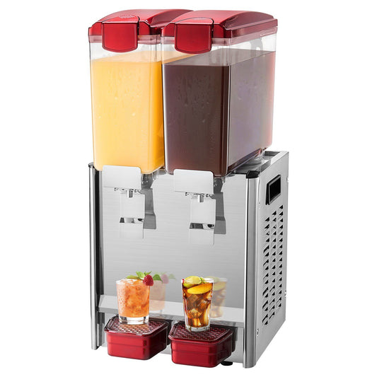 VEVOR Commercial Beverage Dispenser 10L x 2 Tanks Cold Juice Ice Drink Dispenser - Discount Msrp 