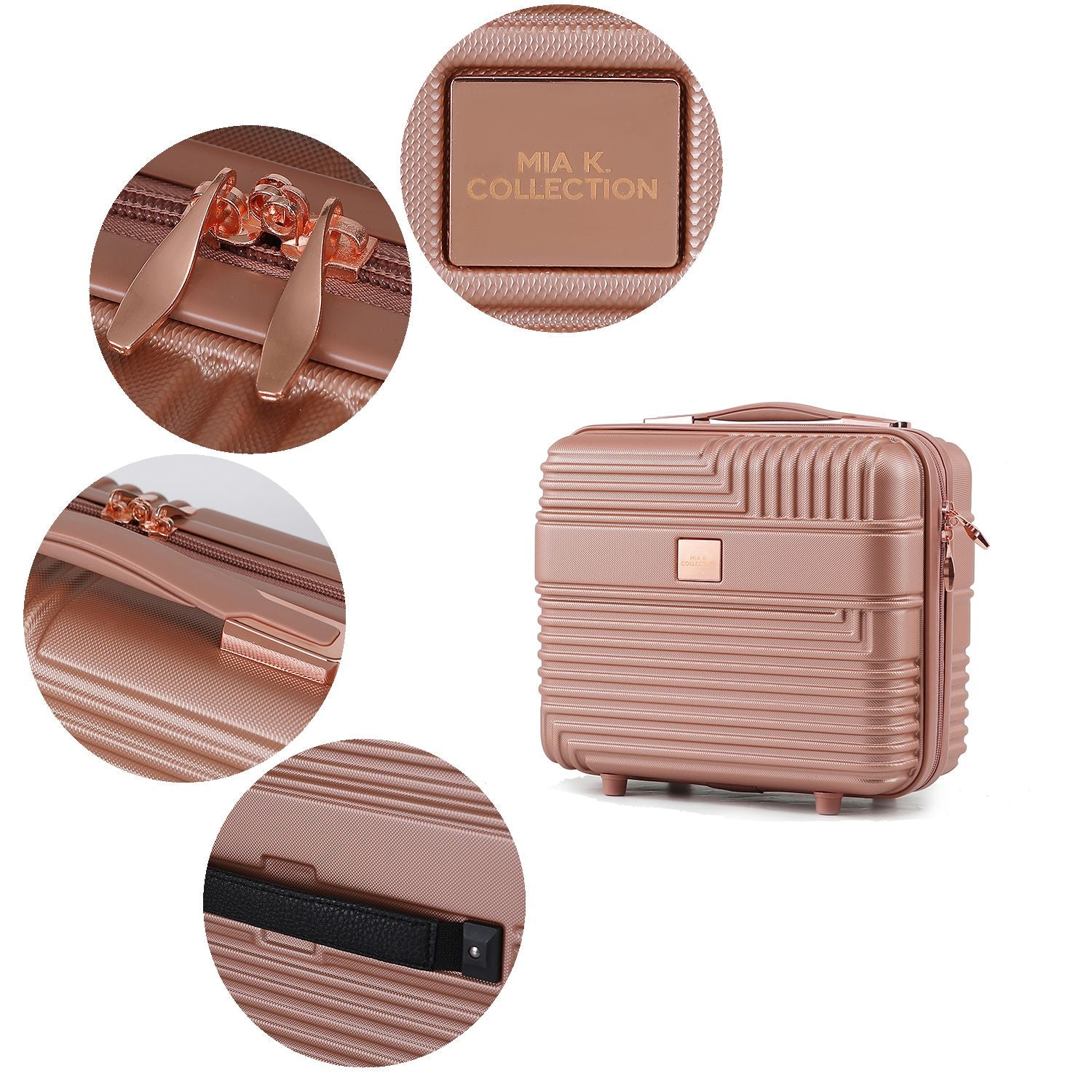 MKF Collection Mykonos Luggage Set- Extra Large Check-in, Large Check-in, Medium Carry-on, and Small Cosmetic Case by Mia K - Discount Msrp 