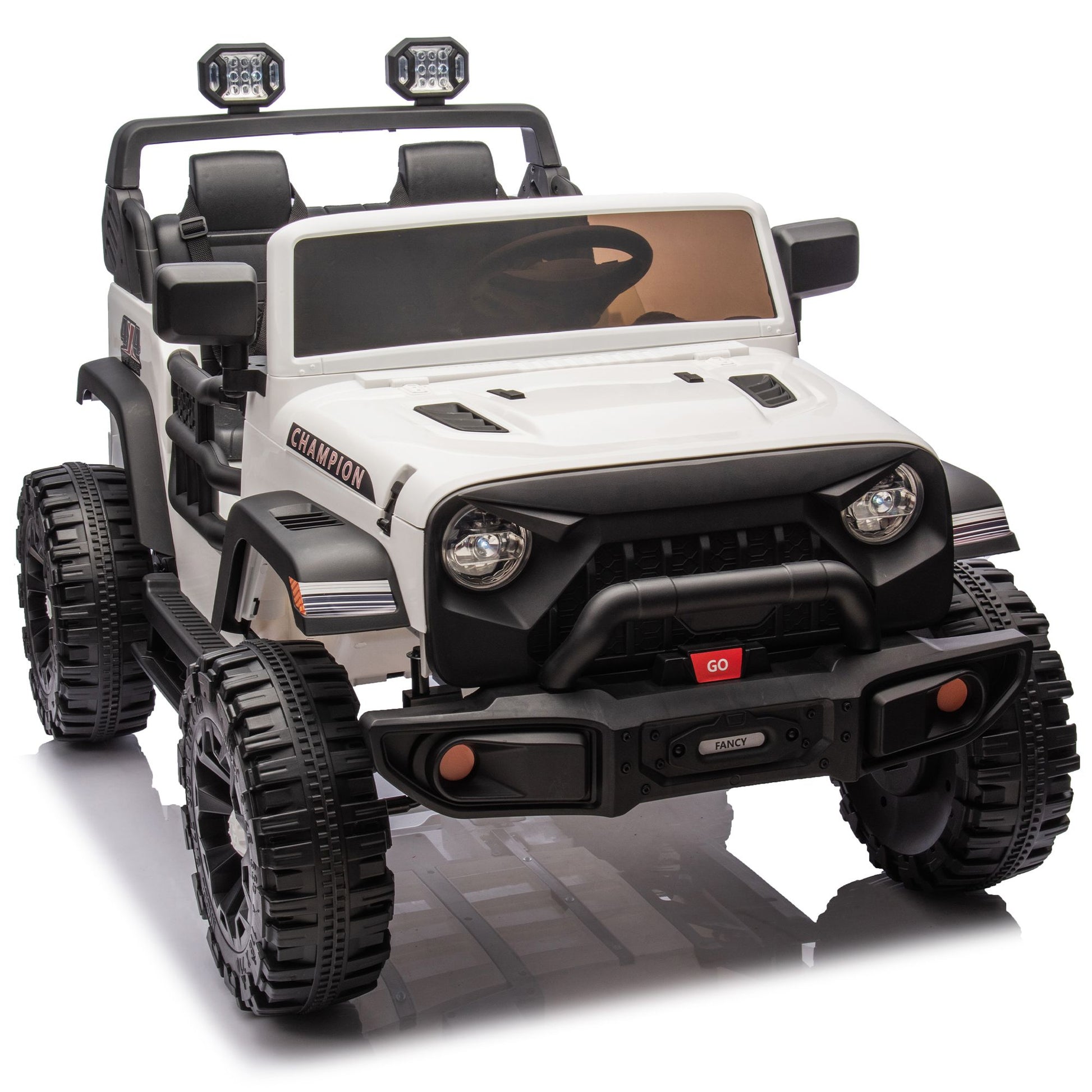 24V Two-seater Kids Ride On Electric Car W/parents control,Seat width 19.69in,400W motor,Four-wheel suspension,light&searchlight,USB,MP3,Bluetooth,Provide a speed of 1.86-4.35MPH for kids of 3+. - Discount Msrp 
